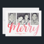 Merry Collection Holiday Card<br><div class="desc">Send out your holiday greetings in style with this lovely 3-photo holiday card featuring hand lettered calligraphy artwork and watercolor.</div>