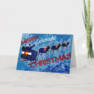 Merry Colorado Christmas grunge greeting cards
