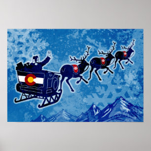 Merry Colorado Christmas grunge poster