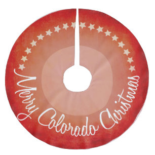 Merry Colorado Christmas vintage tree skirt