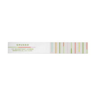 Merry colourful bright fun lines christmas wrap around label