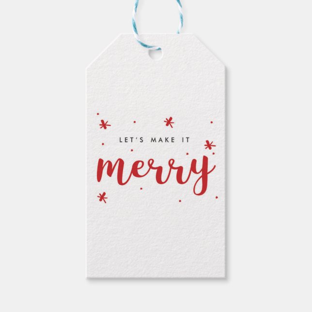Merry Confetti Christmas Gift Tags (Front)