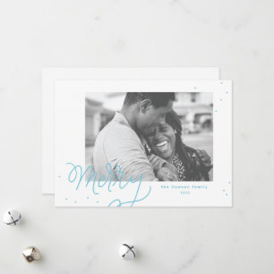 Merry Confetti Festive Photo Holiday Card