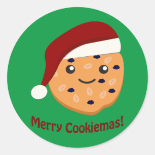 Merry Cookiemas Christmas cookie Classic Round Sticker