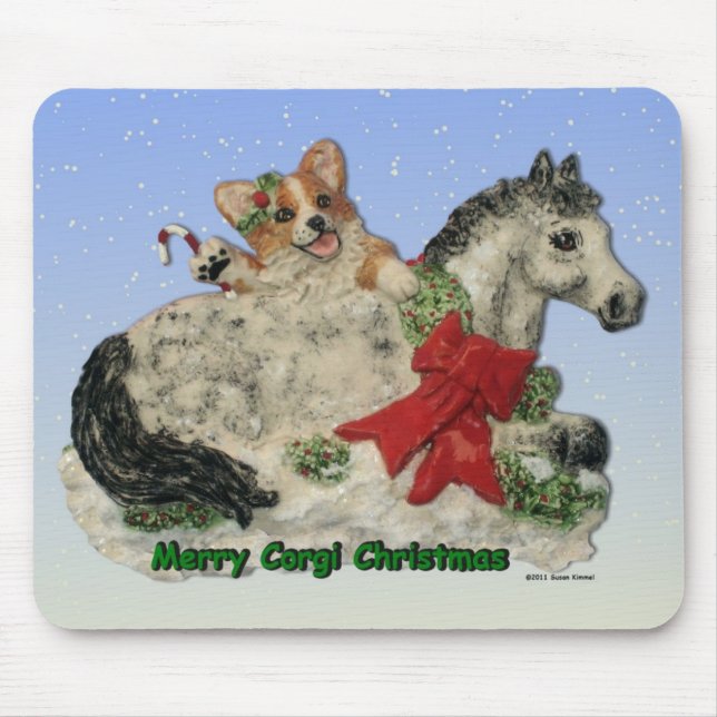 Merry Corgi Christmas! Mouse Mat (Front)