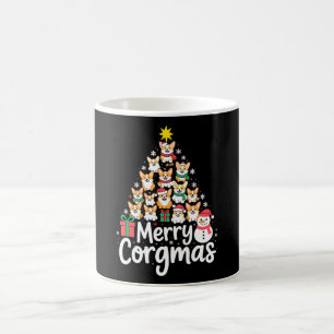 Merry Corgmas Christmas Corgi Dog Tree Snowman Coffee Mug