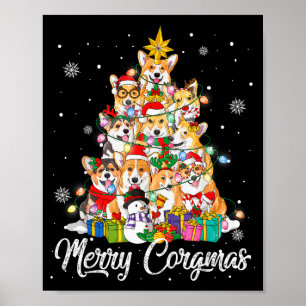 Merry Corgmas Corgi Christmas Tree Fairy Lights Do Poster