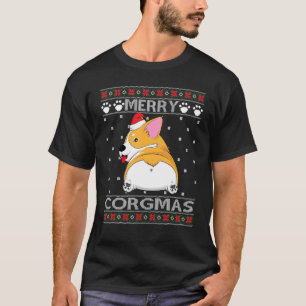 Merry Corgmas Corgi Dog Santa Ugly Christmas Sweat T-Shirt