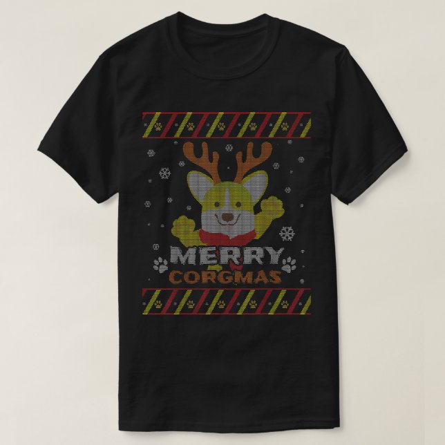 Merry Corgmas Corgi Ugly Christmas Sweater  (Design Front)