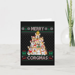 Merry Corgmas Ugly Sweater Funny Corgi Christmas T Card