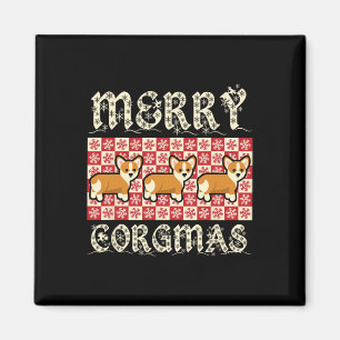 Merry Corgmas Xmas Dog Breed Design Corgi Dogs Magnet