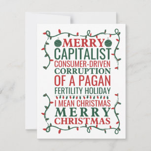 Merry Corruption Of  A Pagan Holiday, Santa Gift T Invitation