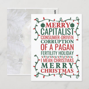 Merry Corruption Of  A Pagan Holiday, Santa Gift T Postcard