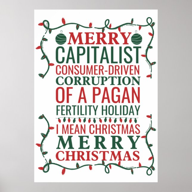 Merry Corruption Of  A Pagan Holiday, Santa Gift T Poster (Front)