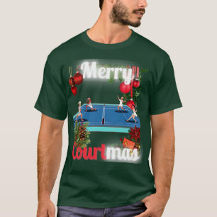 Merry Courtmas Christmas Tennis T-Shirt