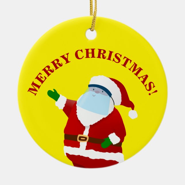 Merry Covid Christmas Ceramic Tree Decoration (Front)