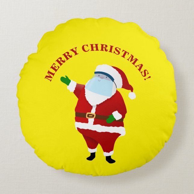 Merry Covid Christmas Round Cushion (Front)