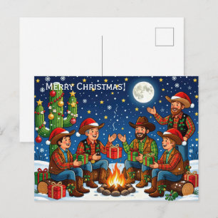 Merry Cowboy Christmas Postcard