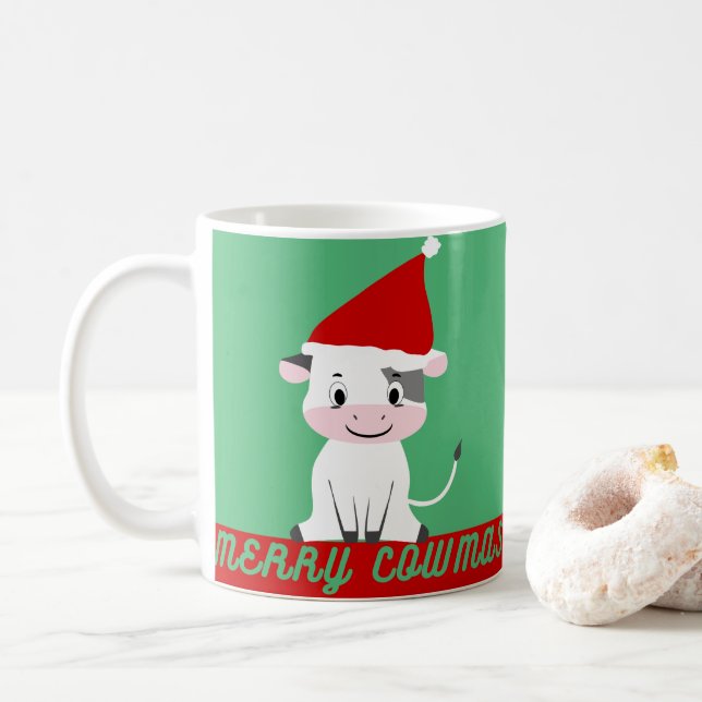 Merry Cowmas  Coffee Mug (With Donut)