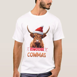 Merry Cowmas Cute Christmas Santa Calf Xmas T-Shirt