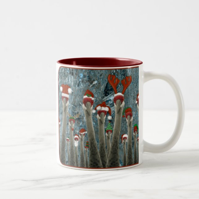 Merry Cranes Among Us Two-Tone Coffee Mug (Right)