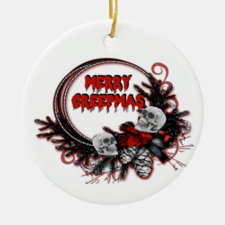 Merry Creepmas Christmas Ornanament Ceramic Tree Decoration
