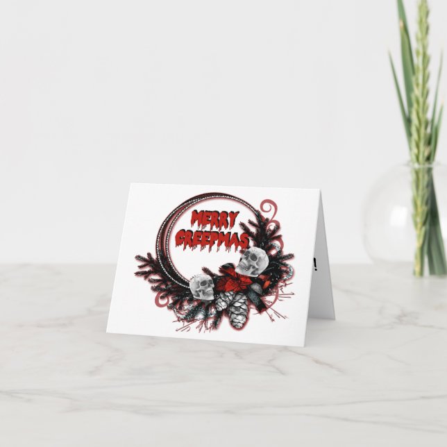 Merry Creepmas Customisable Christmas Card Gothic (Front)