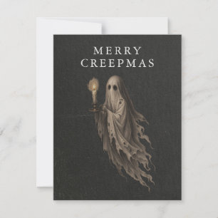 Merry Creepmas Ghost Gothic Christmas Holiday Card