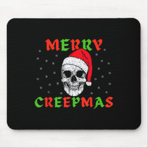 Merry Creepmas Gothic Christmas Skeleton Skull In  Mouse Mat
