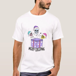 Merry Creepmas Merry Xmas Spooky Skull Santa Gift T-Shirt