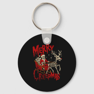 Merry Creepmas Skeleton Creepy Christmas Goth Holi Key Ring