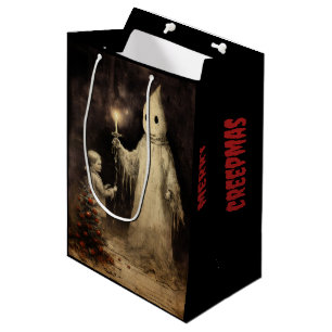 Merry Creepmas Spooky Ghost Gothic Vintage Medium Gift Bag