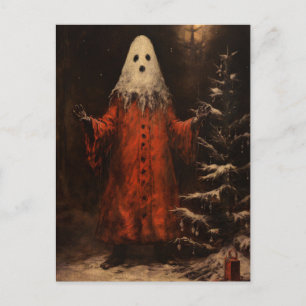 Merry Creepmas Spooky Ghost Gothic Vintage Postcard