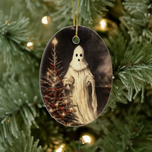 Merry Creepmas Spooky Gothic Vintage Ceramic Tree Decoration