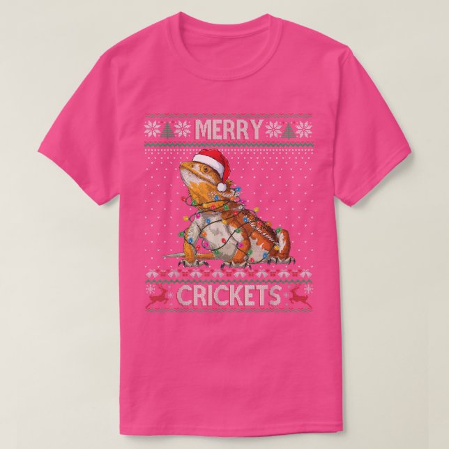 Merry Crickets Bearded Dragon Ugly Sweater Christm (Design Front)