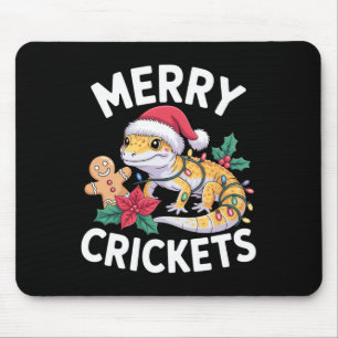 Merry Crickets! Leopard Gecko Christmas Pun Mouse Mat