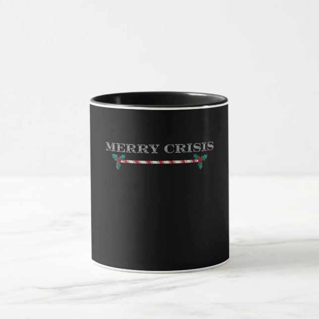 Merry crisis, christmas, humorous mug (Center)