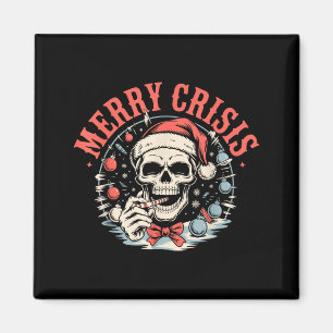 Merry Crisis Dark Humor Sarcastic Christmas Goth P Magnet