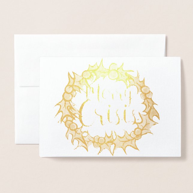 Merry Crisis Foil Card (Front With Envelope)