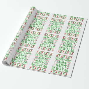 merry crisis happy new fear wrapping paper
