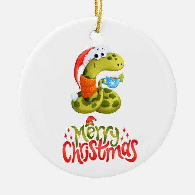 Merry Cristmas Ceramic Tree Decoration (Front)