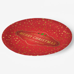 Merry Cristmas Label Paper Plate