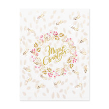 Merry Cristmas Wreath in Gold and Red