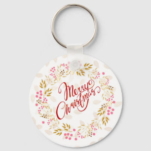Merry Cristmas Wreath Key Ring