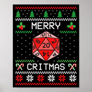 Merry Critmas Christmas Rpg Board Game Role Play U Poster