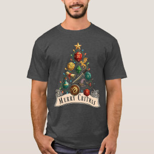Merry Critmas D20 RPG Dice XMas Tree Gamer Christm T-Shirt