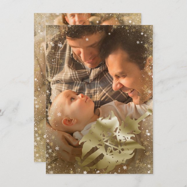 Merry Critmas | Gold Fantasy Tabletop PnP 2-Photo Holiday Card (Front/Back)