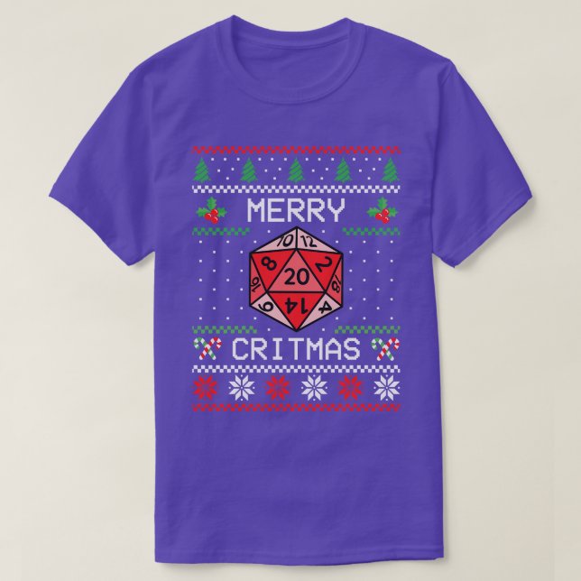 Merry Critmas II Ugly Christmas T-Shirt (Design Front)