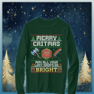 Merry Critmas Loot Drop Warrior Ugly Sweater