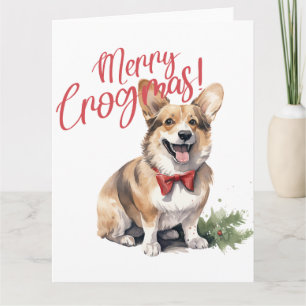 Merry Crogmas Dogs Animal Lovers Christmas Dog Card